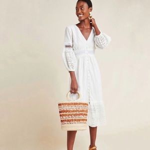 NWT Anthropologie White Eyelet summer dress